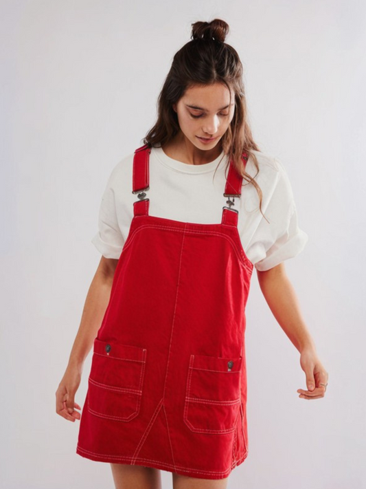 Overall Smock Mini Dress