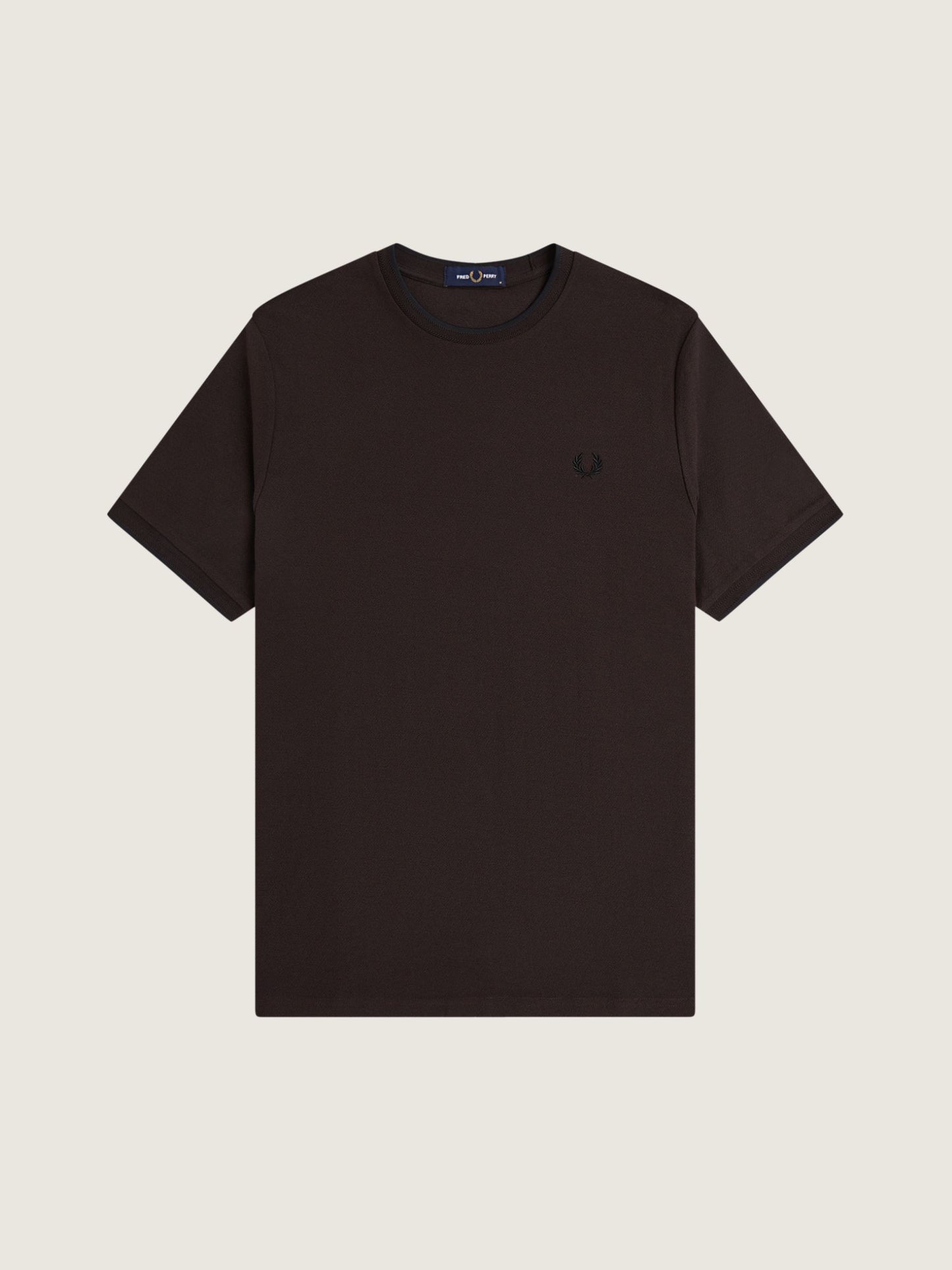 FRED PERRY - Crepe Piqué T-Shirt - Rich Brown