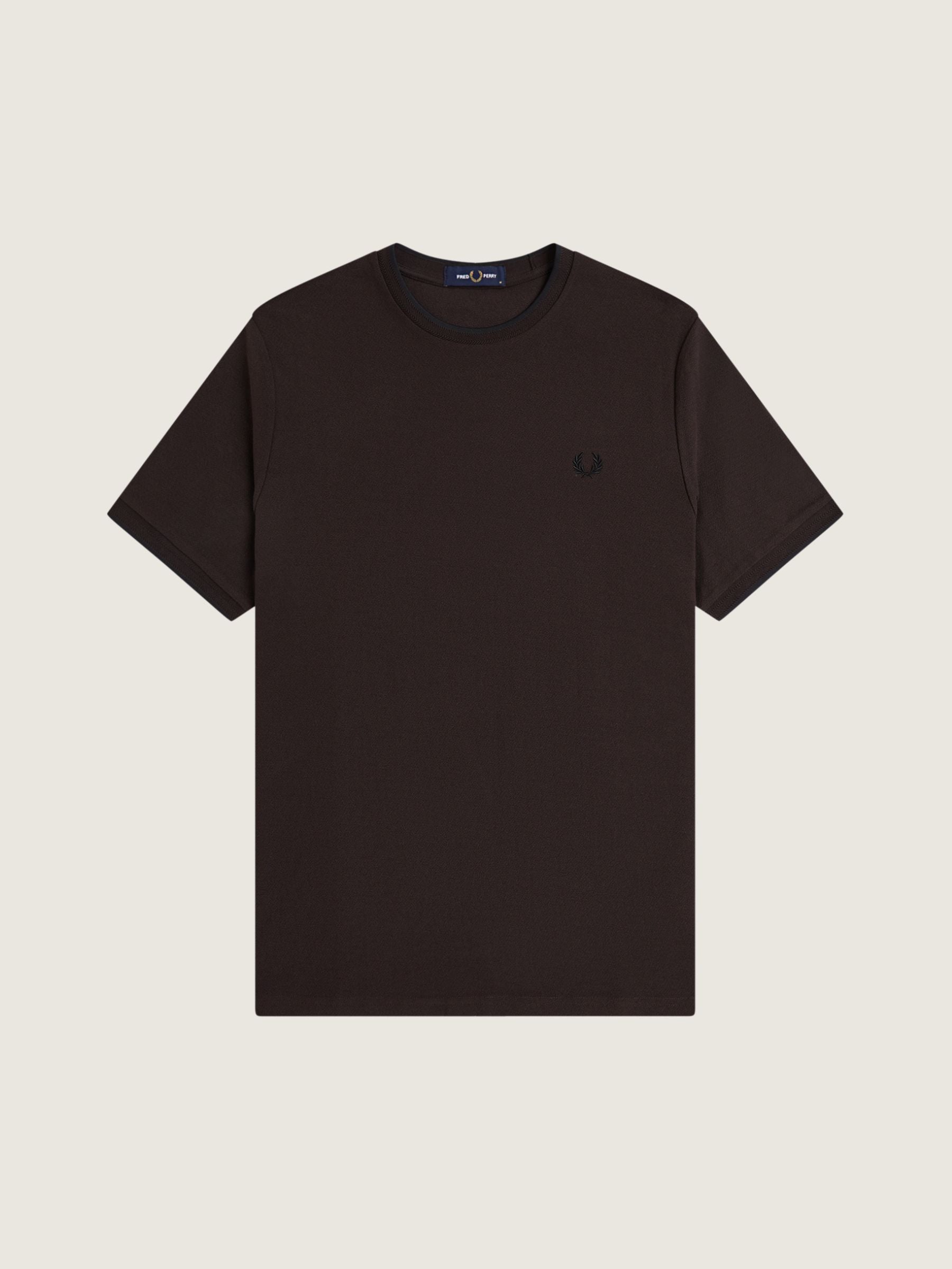 FRED PERRY - Crepe Piqué T-Shirt - Rich Brown