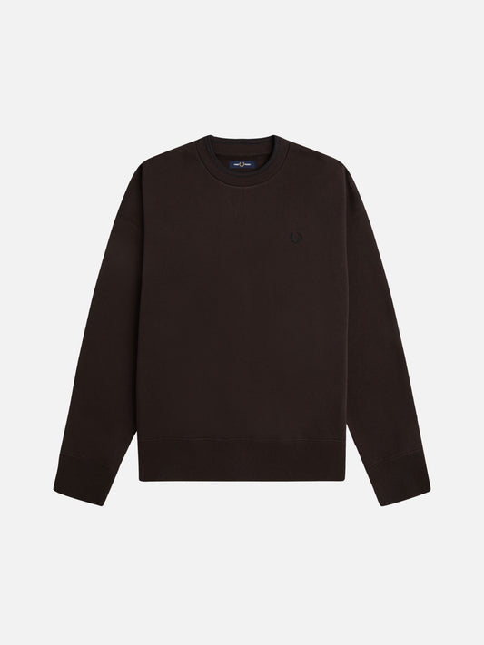FRED PERRY - Oversized Tipped Sweatshirt - Rich Brown
