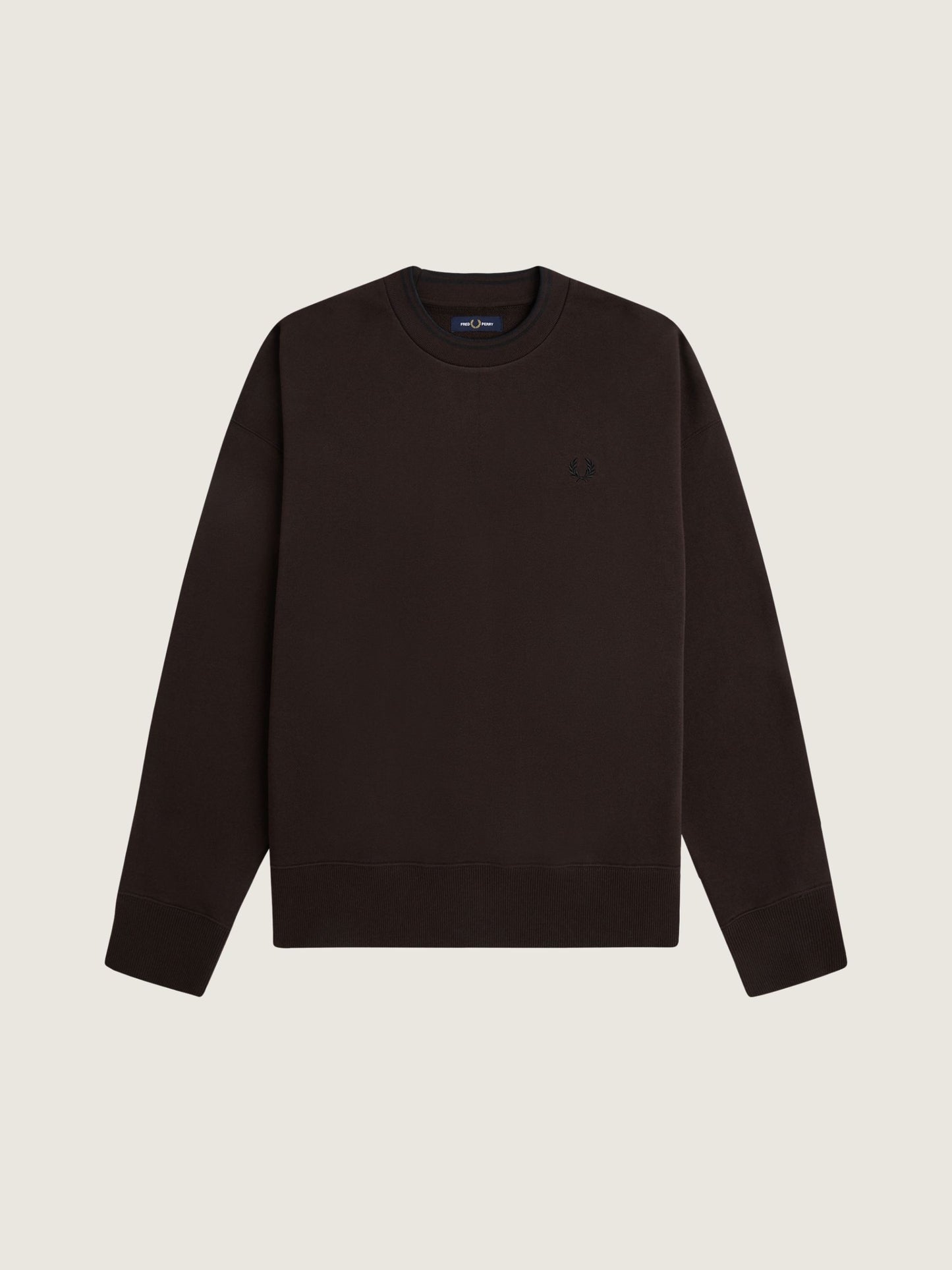 FRED PERRY - Oversized Tipped Sweatshirt - Rich Brown