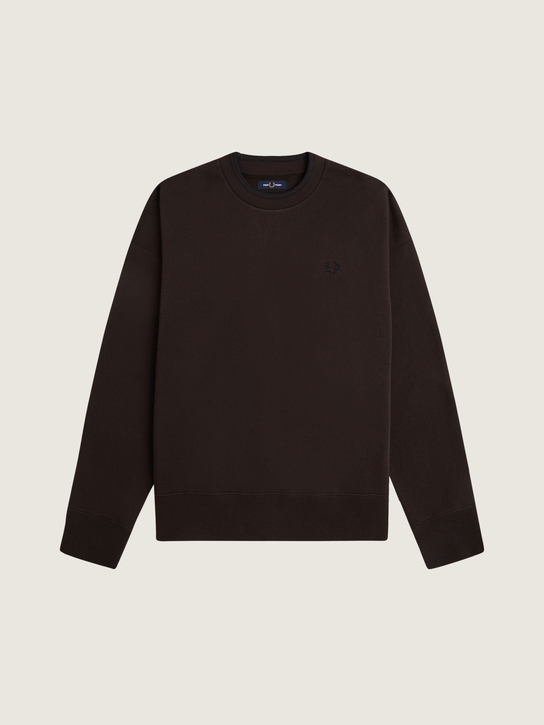 FRED PERRY - Oversized Tipped Sweatshirt - Rich Brown