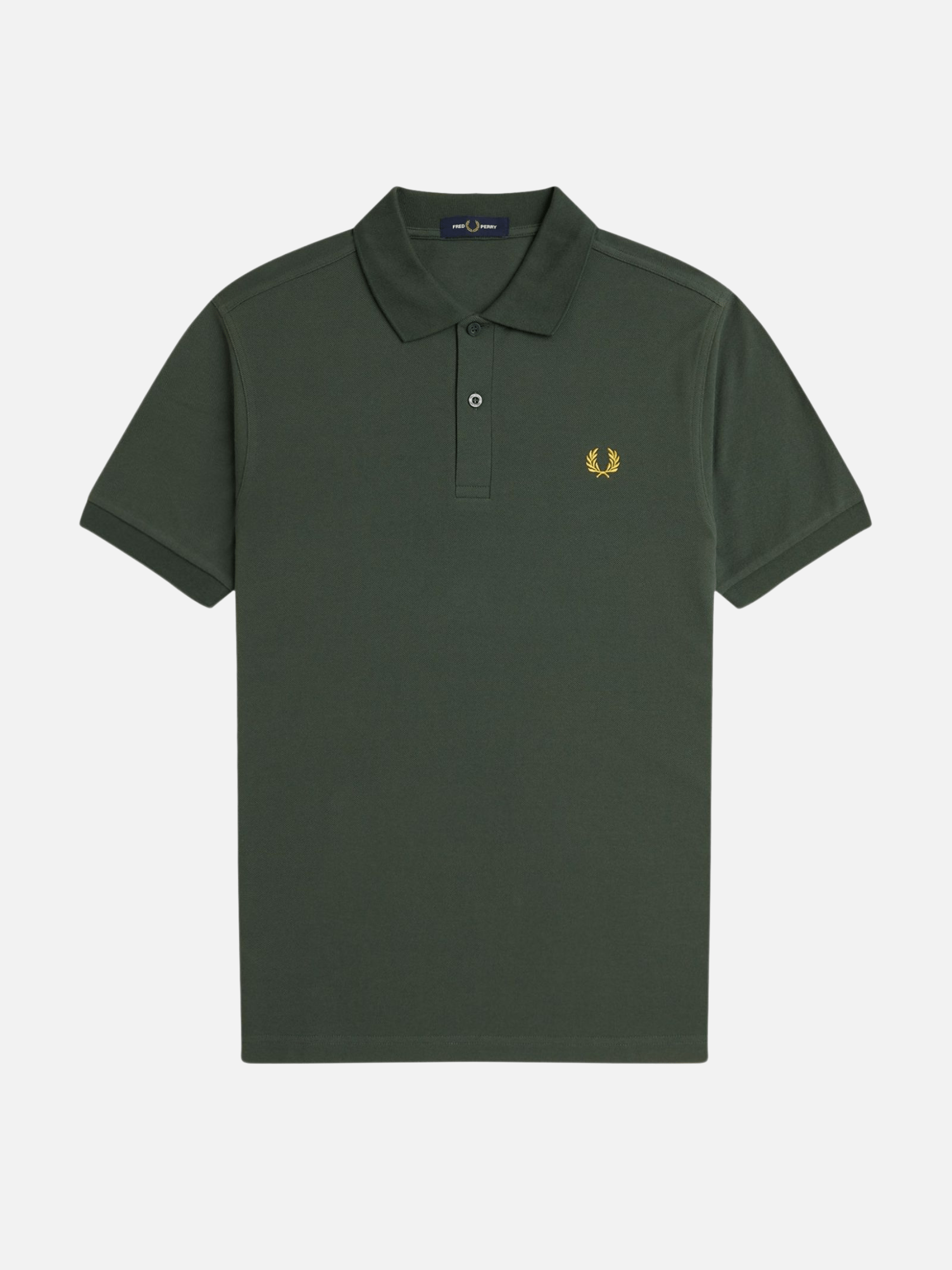 FRED PERRY TOPS Court Green / Honeycomb / S Plain Shirt
