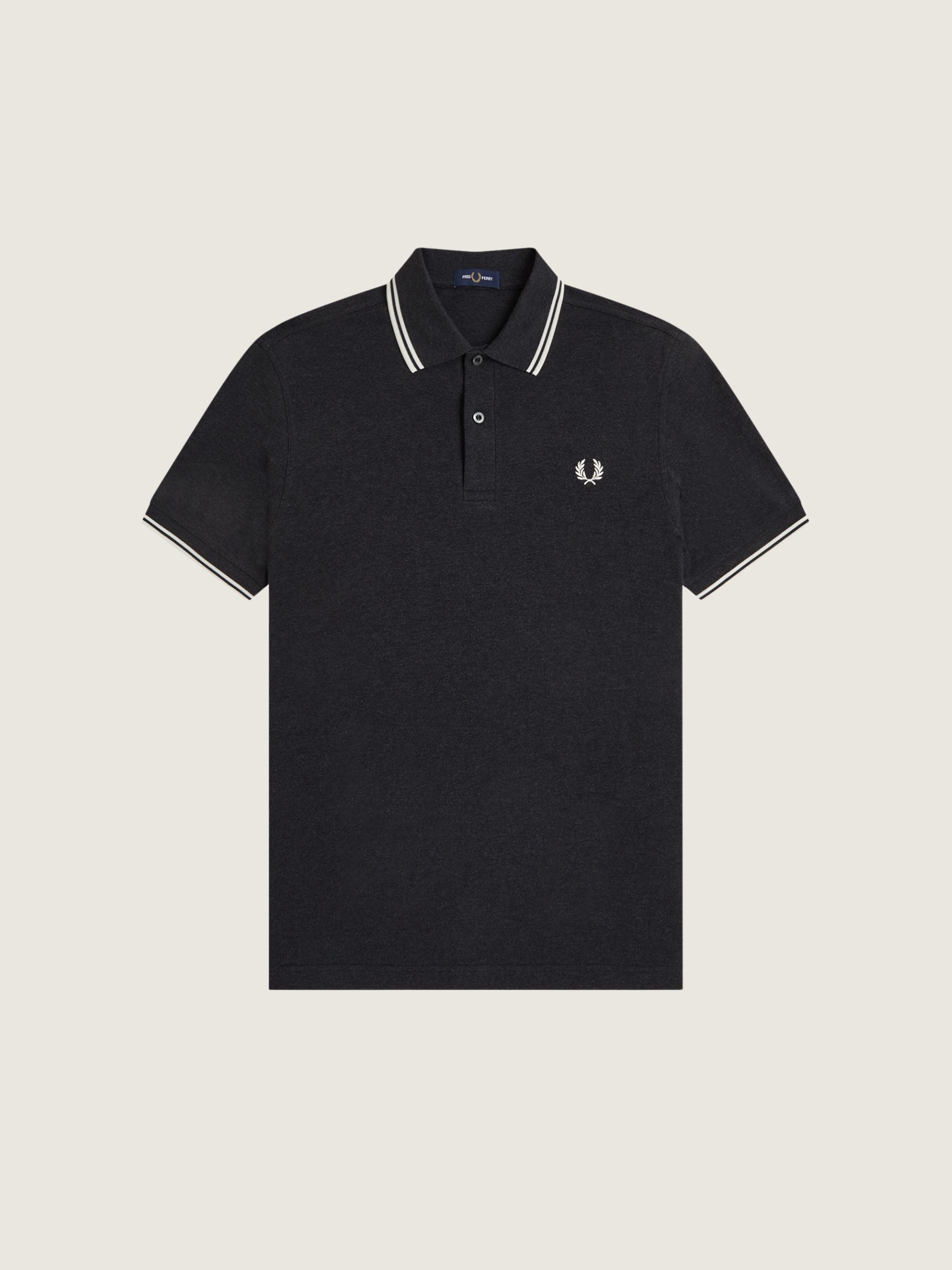 FRED PERRY - Twin Tipped Fred Perry Shirt - Charcoal Marl / Ecru