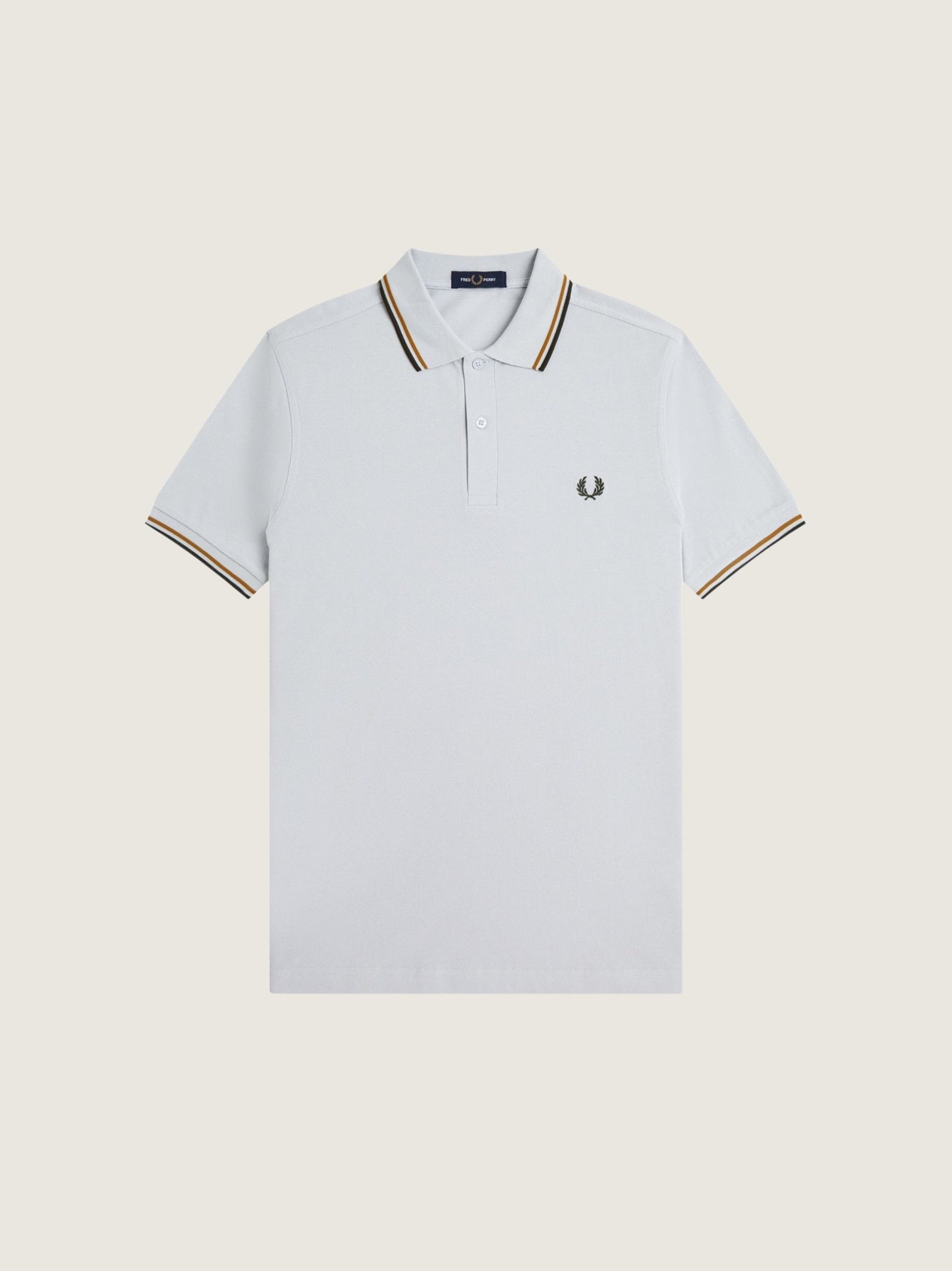 FRED PERRY - Twin Tipped Fred Perry Shirt - Dusky Blue / Dark Caramel / Night Green