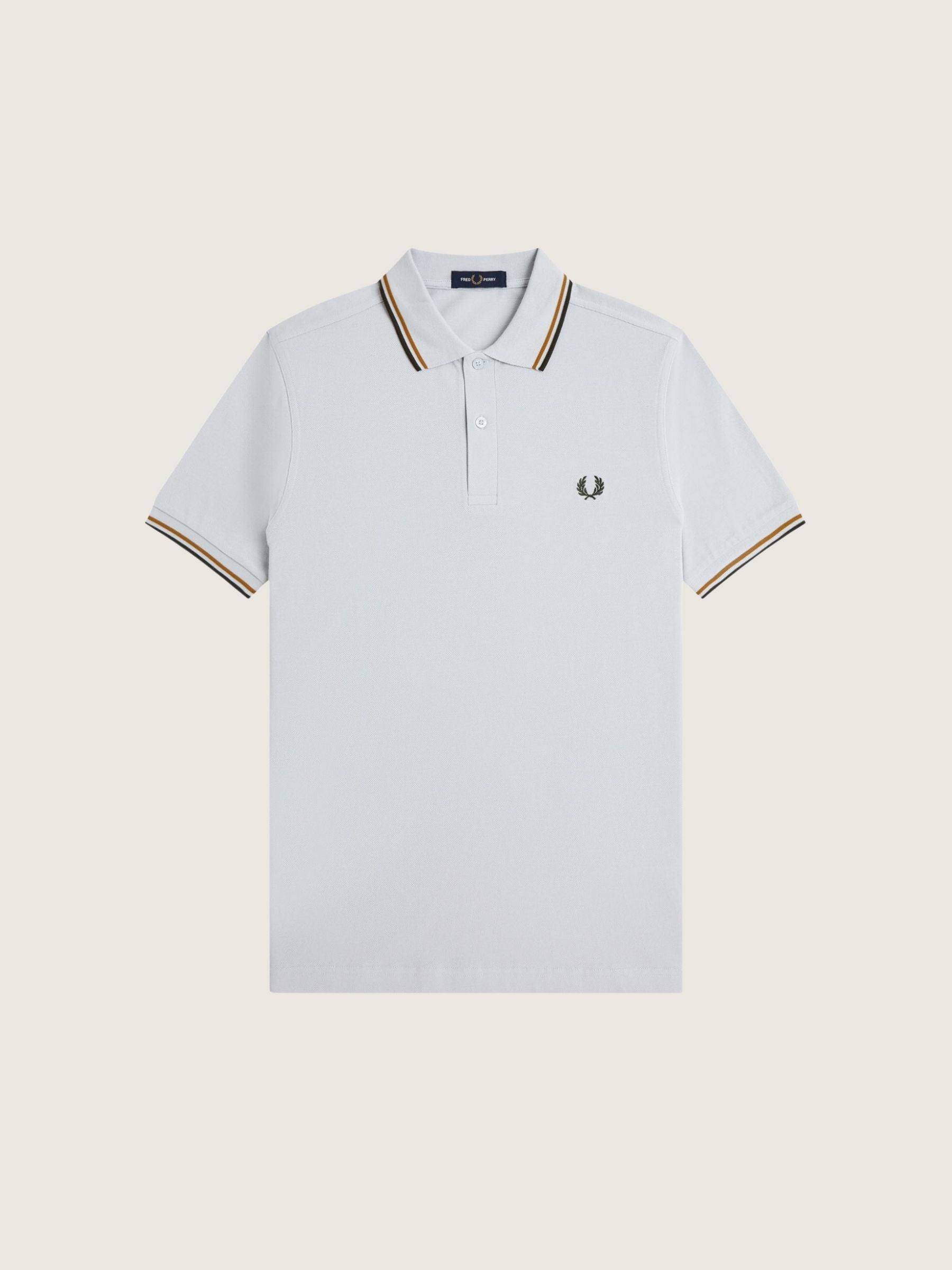 FRED PERRY - Twin Tipped Fred Perry Shirt - Dusky Blue / Dark Caramel / Night Green