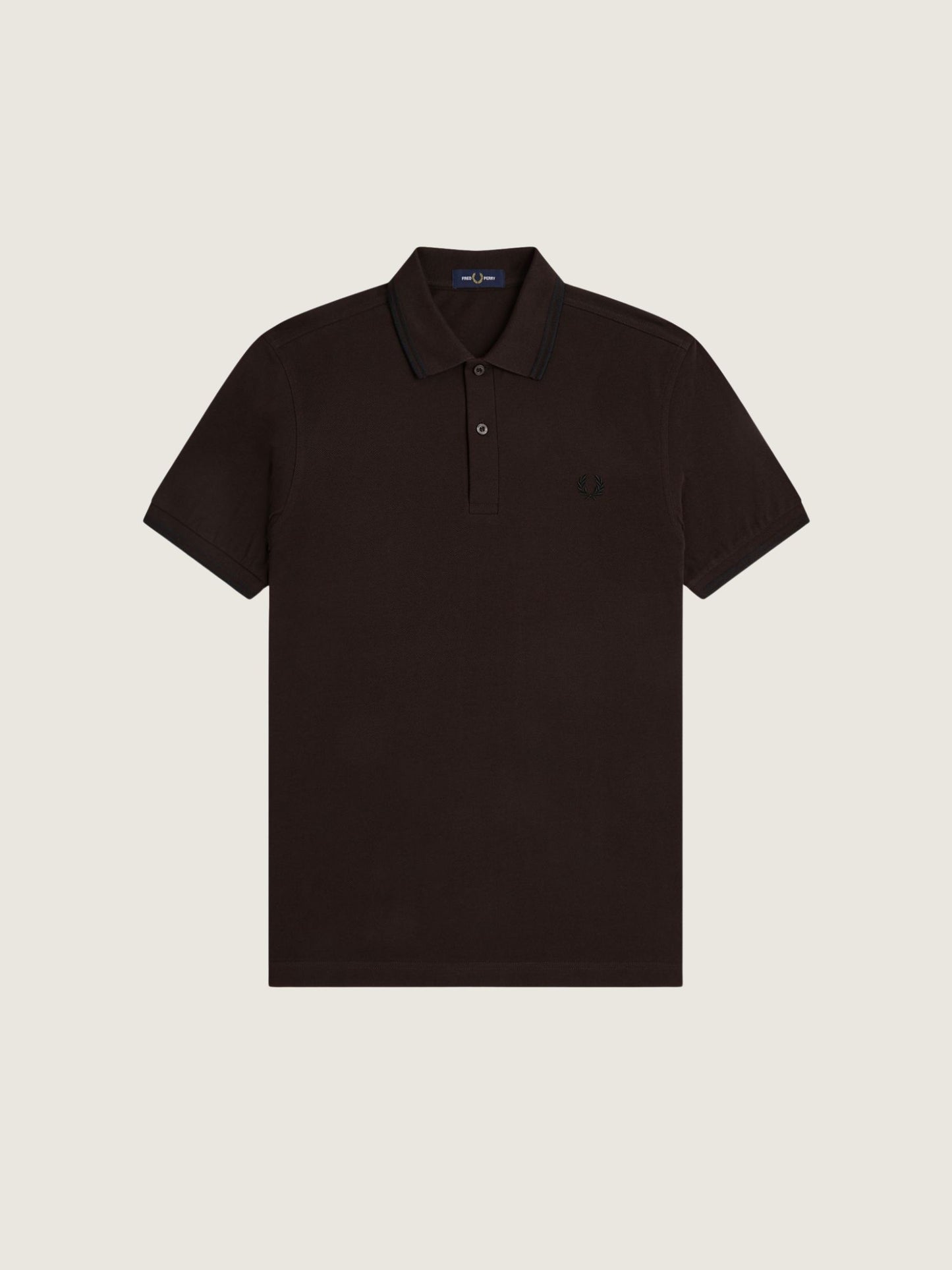FRED PERRY - Twin Tipped Fred Perry Shirt - Rich Brown / Black