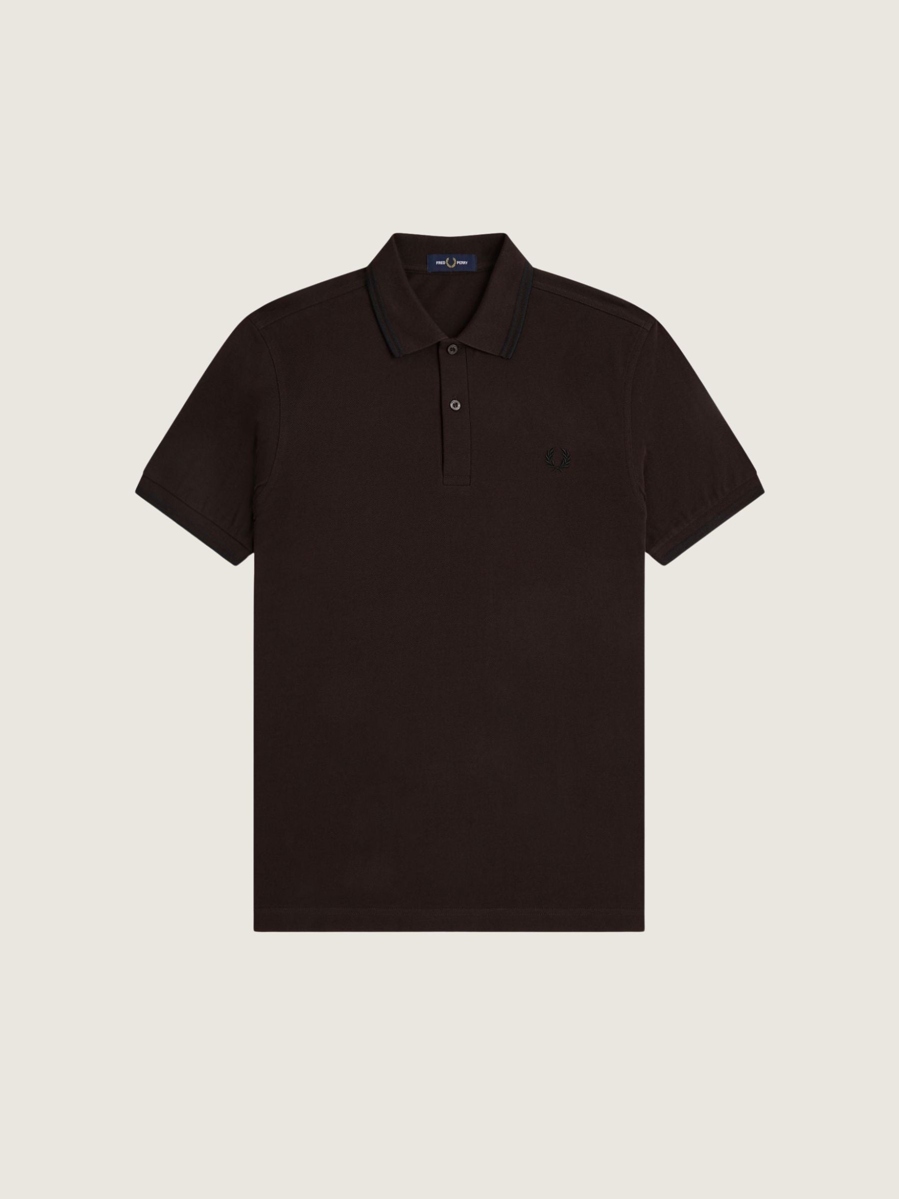 FRED PERRY - Twin Tipped Fred Perry Shirt - Rich Brown / Black