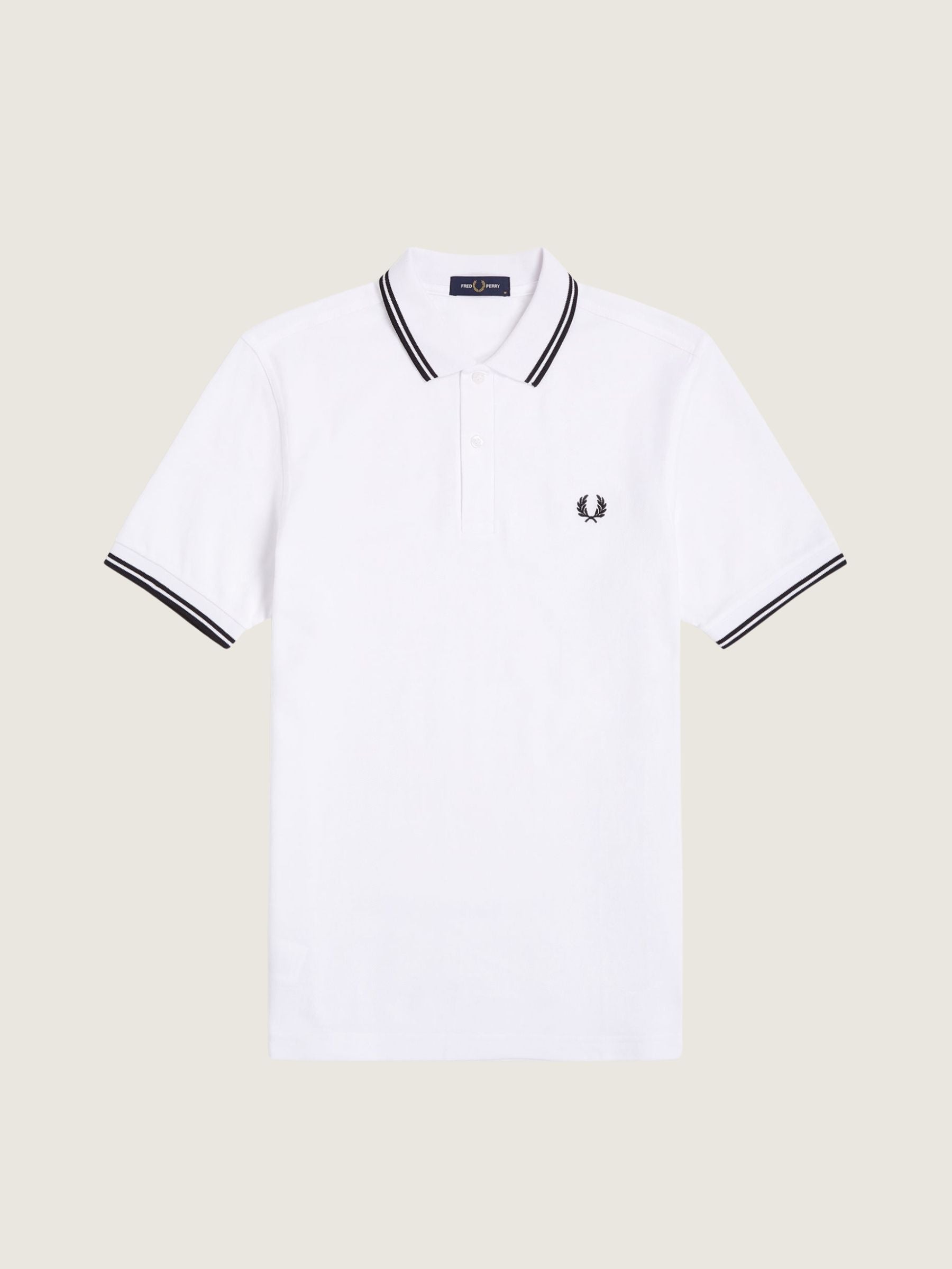 FRED PERRY - Twin Tipped Fred Perry Shirt - White / Black