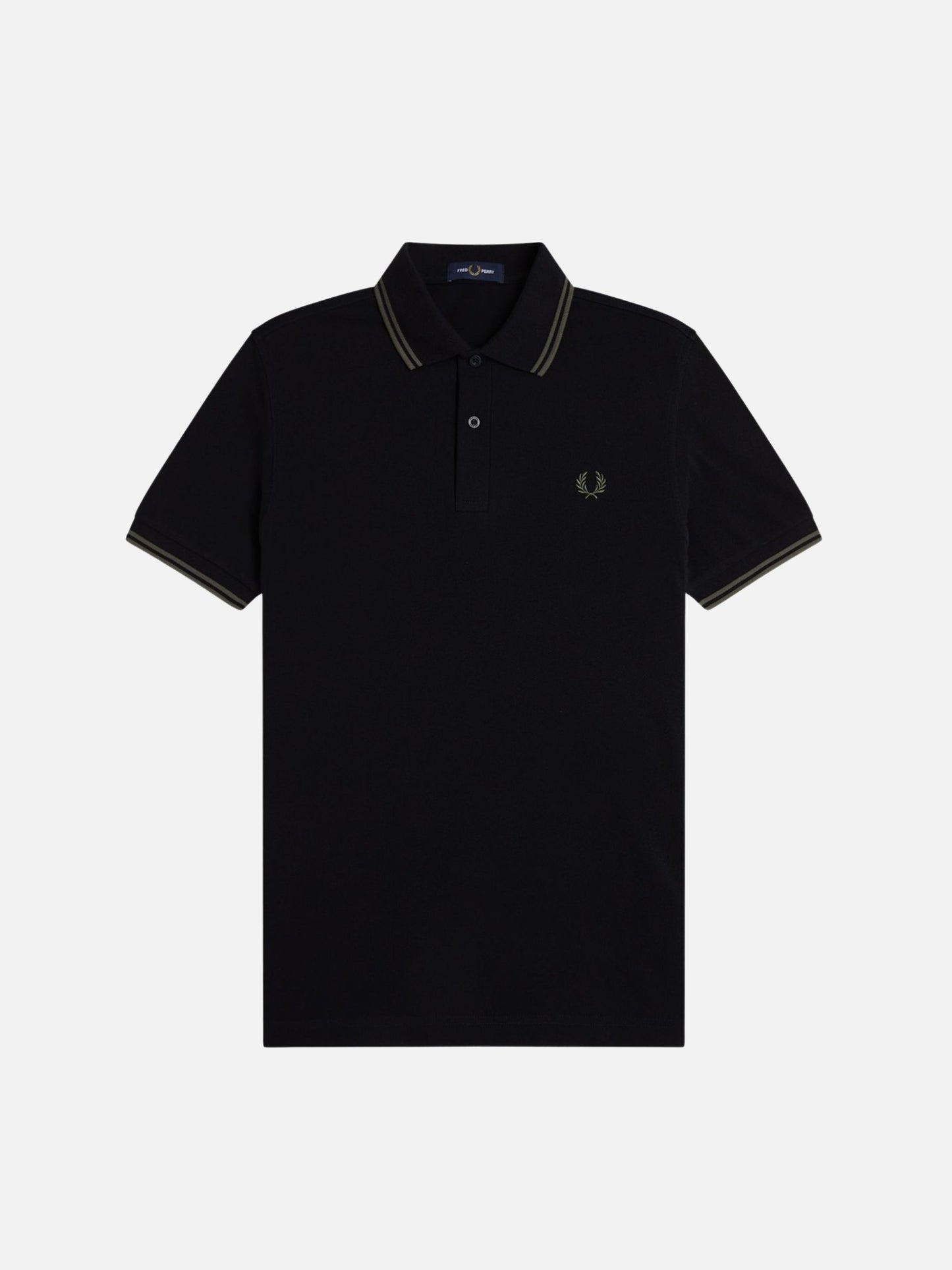 FRED PERRY - Twin Tipped Shirt - Black / Field Green