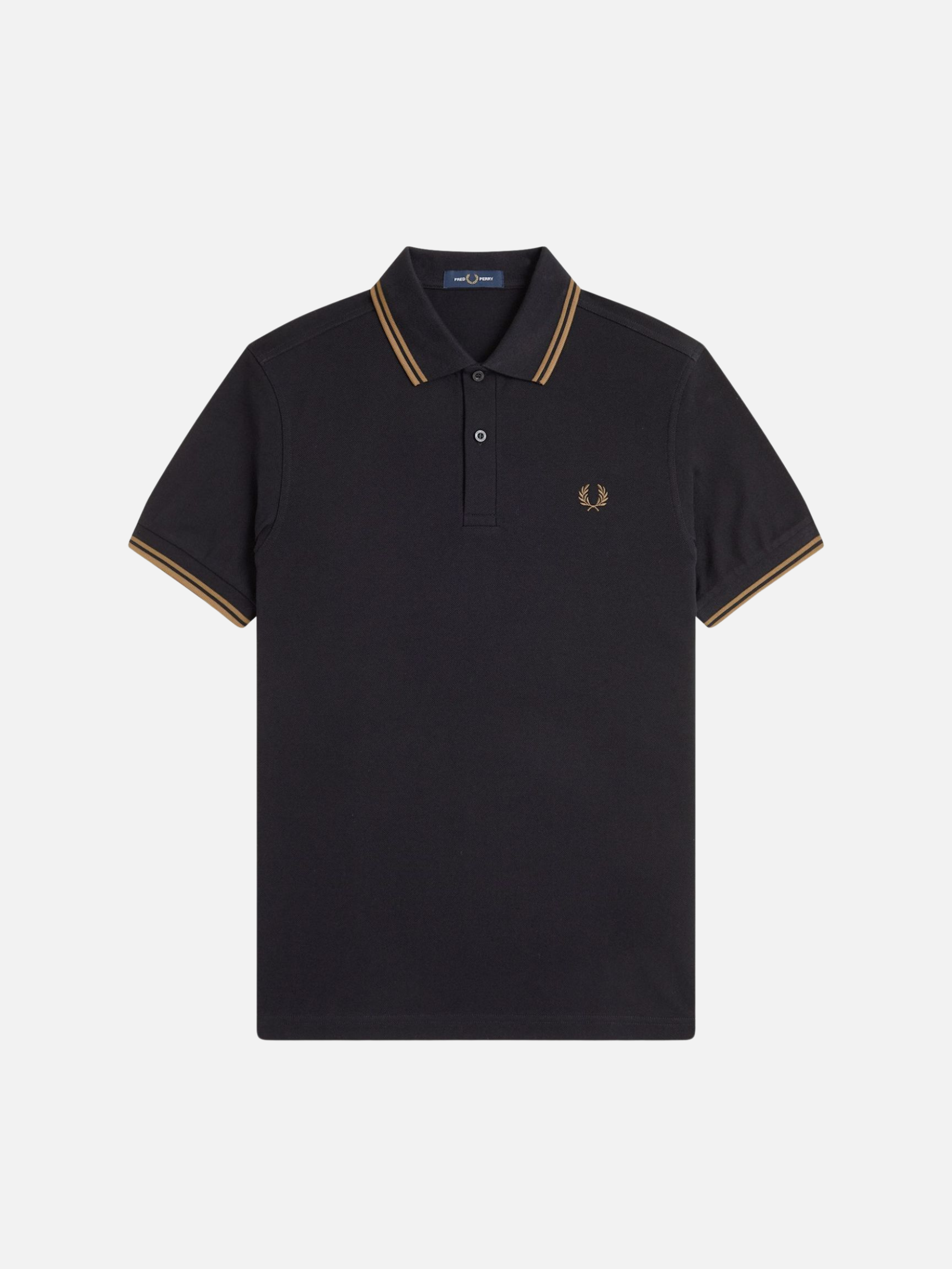 FRED PERRY - Twin Tipped Shirt - Black / Shaded Stone