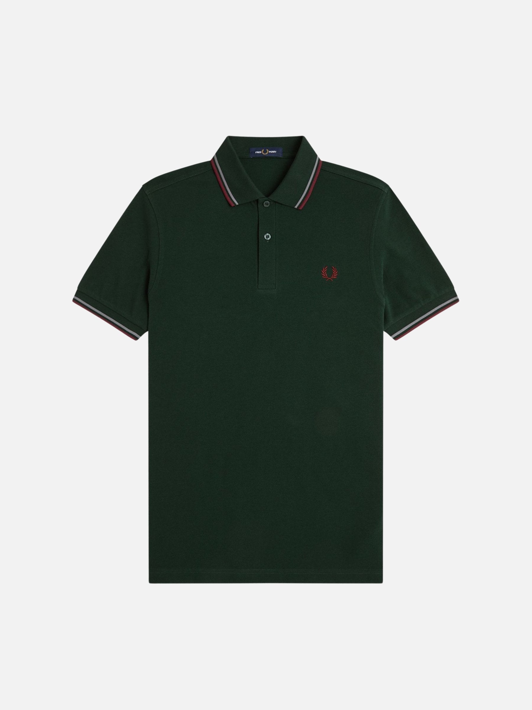 FRED PERRY - Twin Tipped Shirt - Grassroots / Stockport Blue / Oxblood