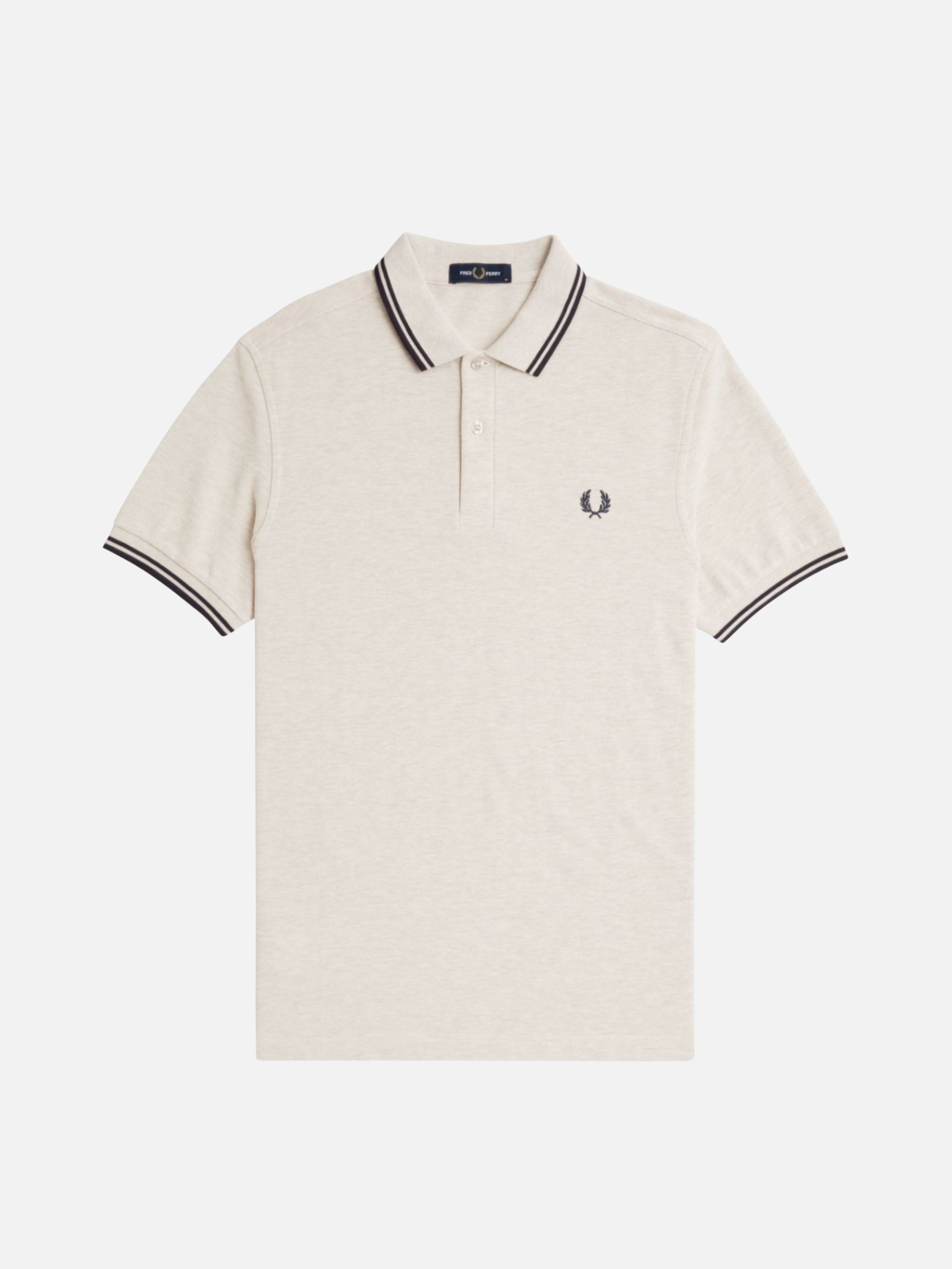 FRED PERRY - Twin Tipped Shirt - Porridge Marl / Anchor Grey