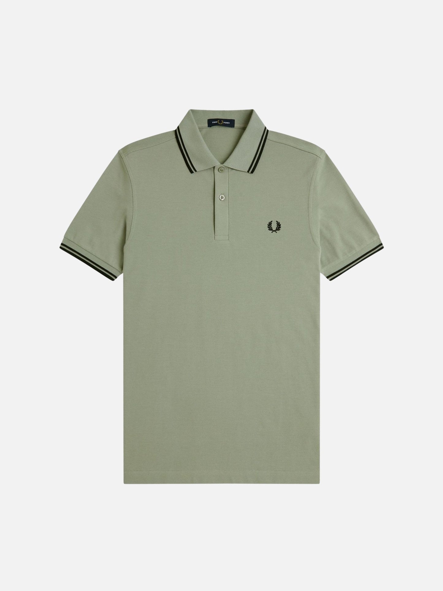 FRED PERRY - Twin Tipped Shirt - Seagrass / Black