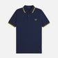 FRED PERRY - Twin Tipped Shirt - Tennis Blue / Lemon Barley
