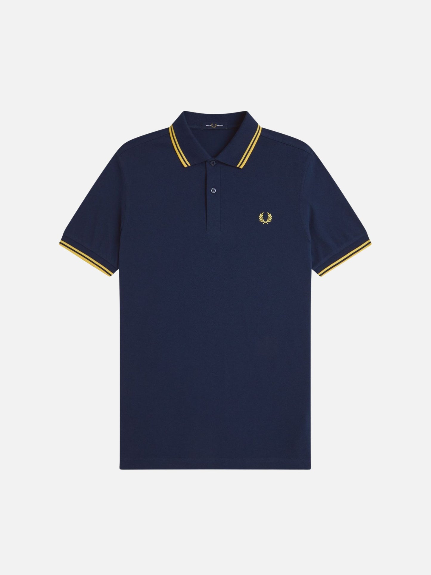 FRED PERRY - Twin Tipped Shirt - Tennis Blue / Lemon Barley