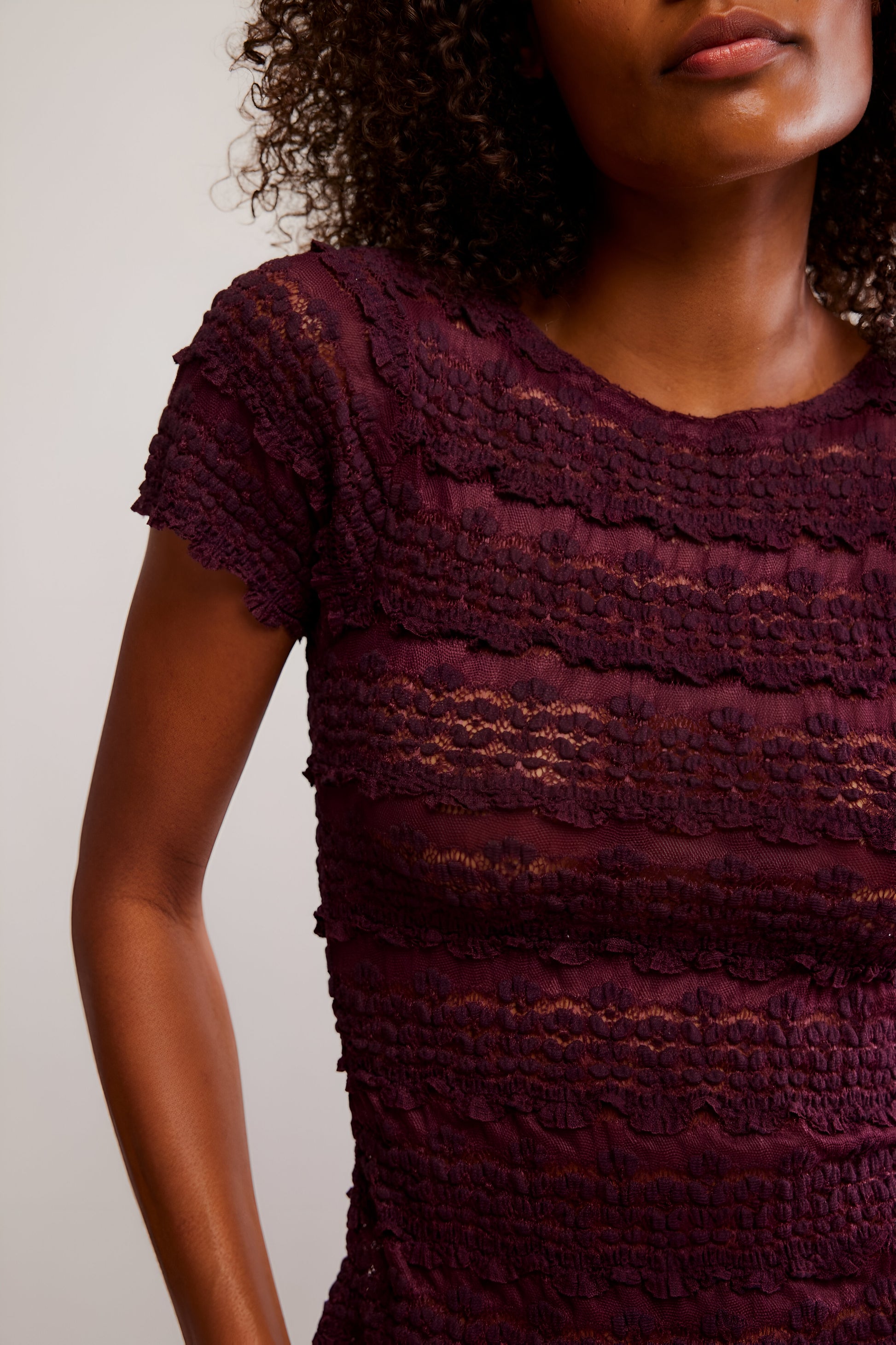 FREE PEOPLE - Angelina Lace Tee - 