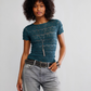 FREE PEOPLE - Angelina Lace Tee - 