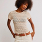 FREE PEOPLE - Angelina Lace Tee - 