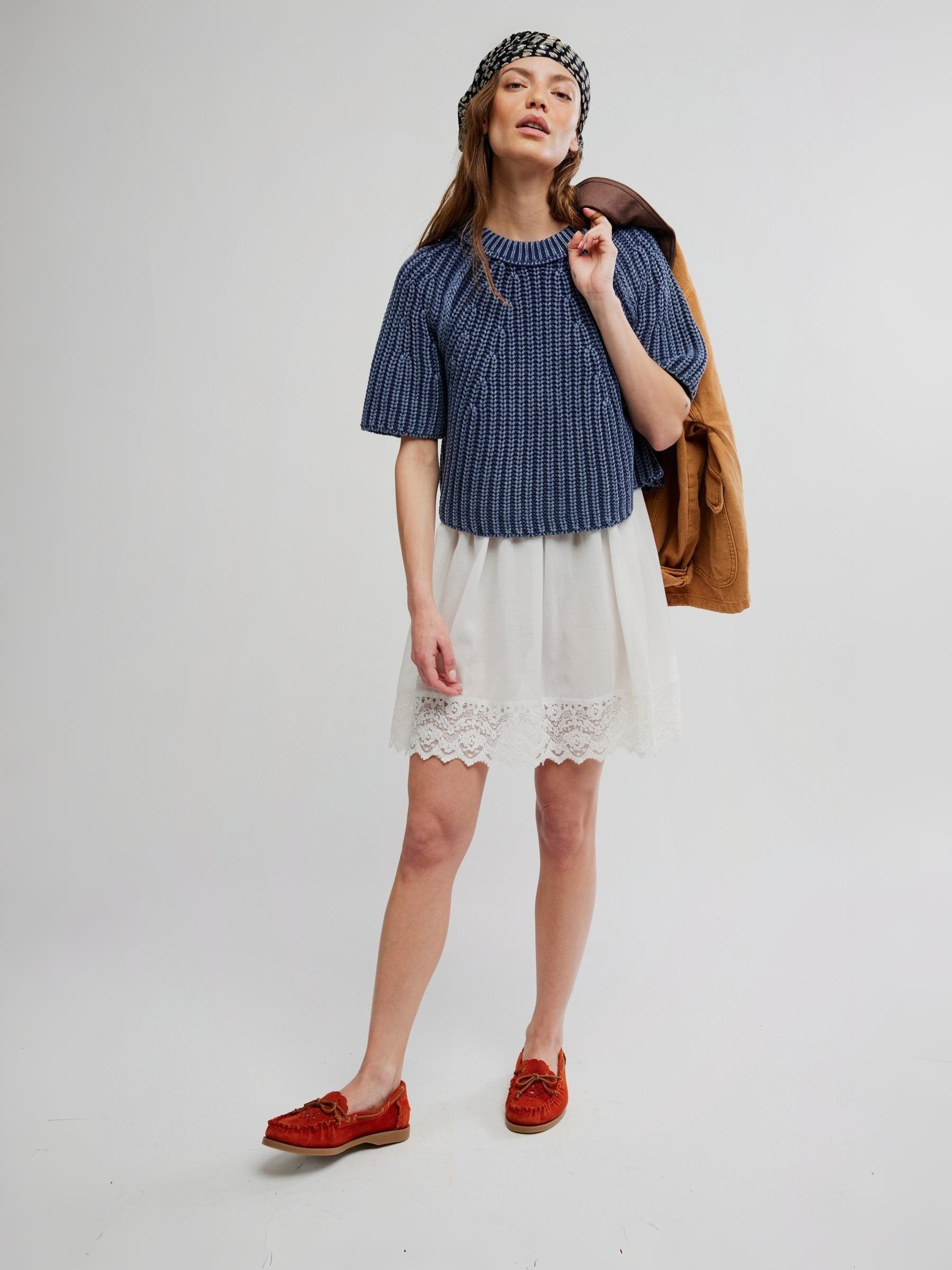 FREE PEOPLE - Army Sweater Tee - Navy Academy