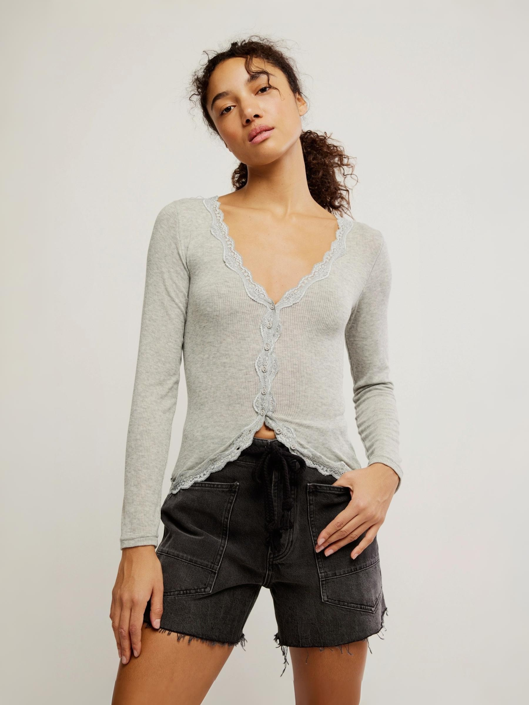 FREE PEOPLE - Big Love Cardi Top - 