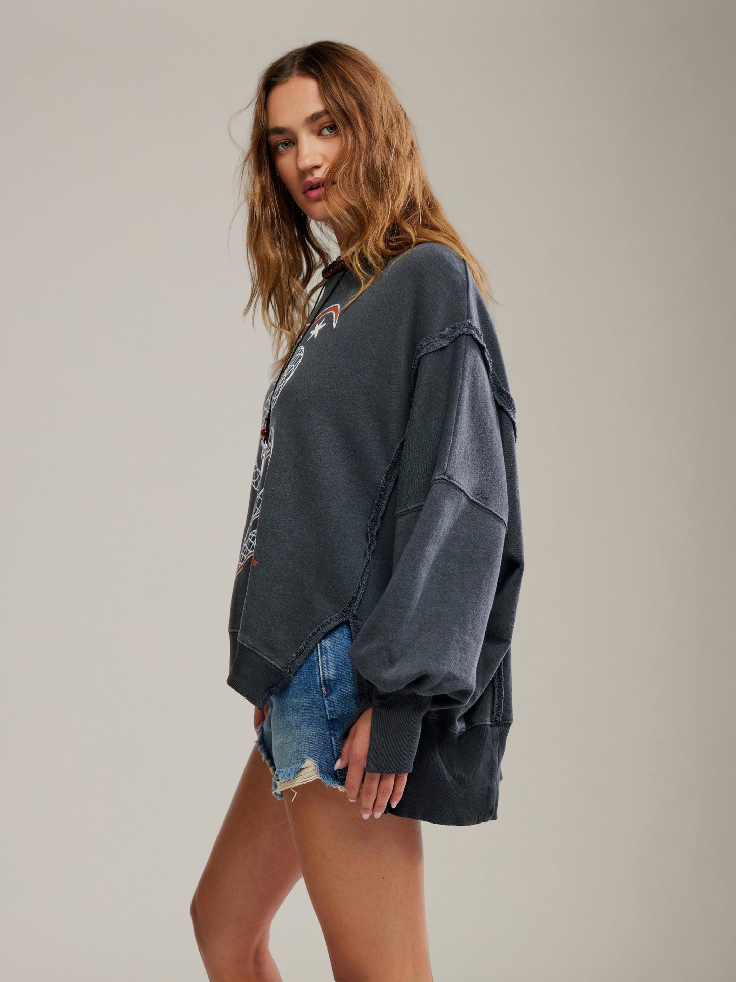 FREE PEOPLE - Camden Graphic Pullover Sweatshirt - 