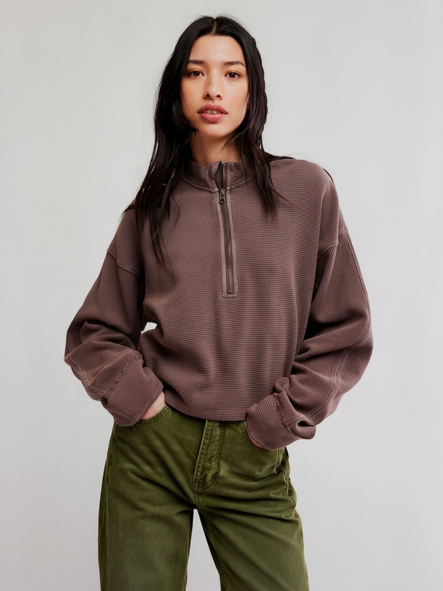 FREE PEOPLE - Celeste Quarter-Zip Top - 