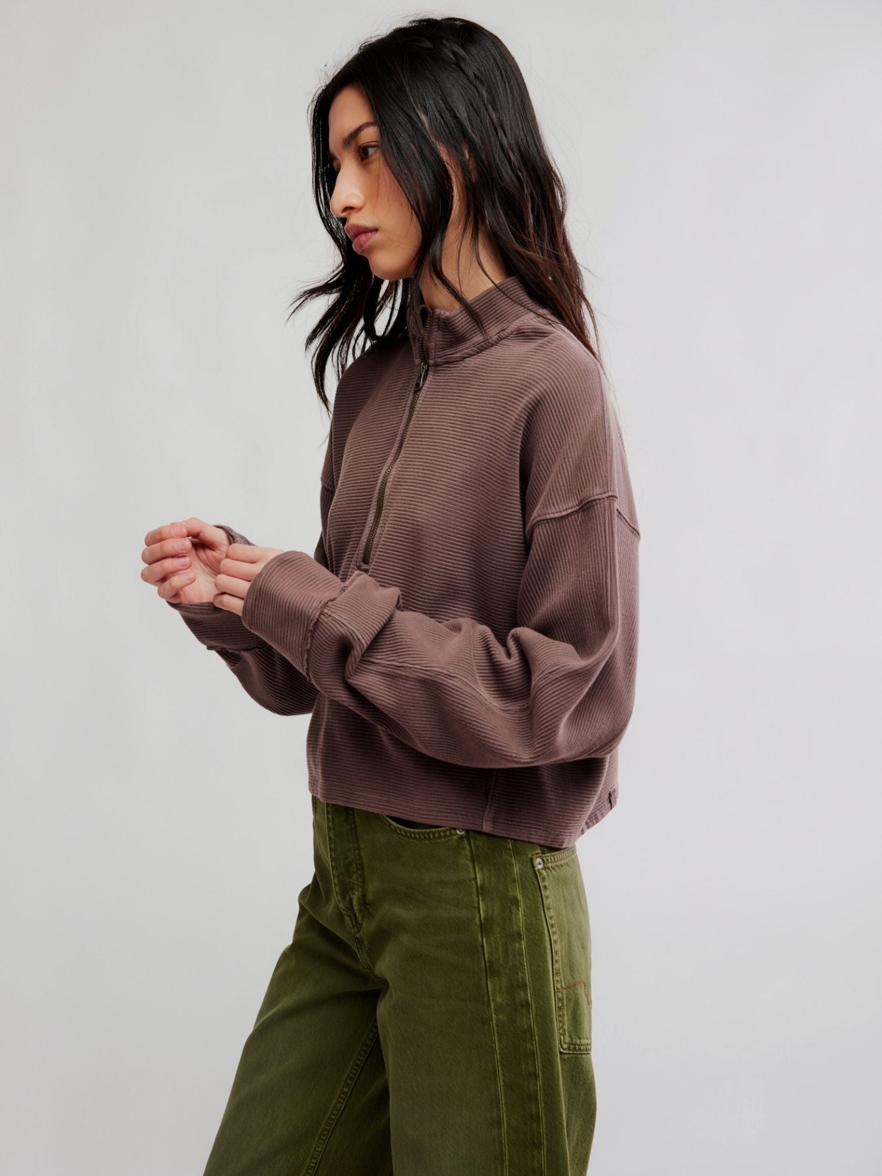 FREE PEOPLE - Celeste Quarter-Zip Top - 