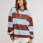 FREE PEOPLE - Classic Striped Oversized Crewneck Sweatshirt - 