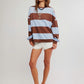 FREE PEOPLE - Classic Striped Oversized Crewneck Sweatshirt - 
