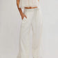 FREE PEOPLE - Day's End Linen Pull On Pant - Clean Ivory