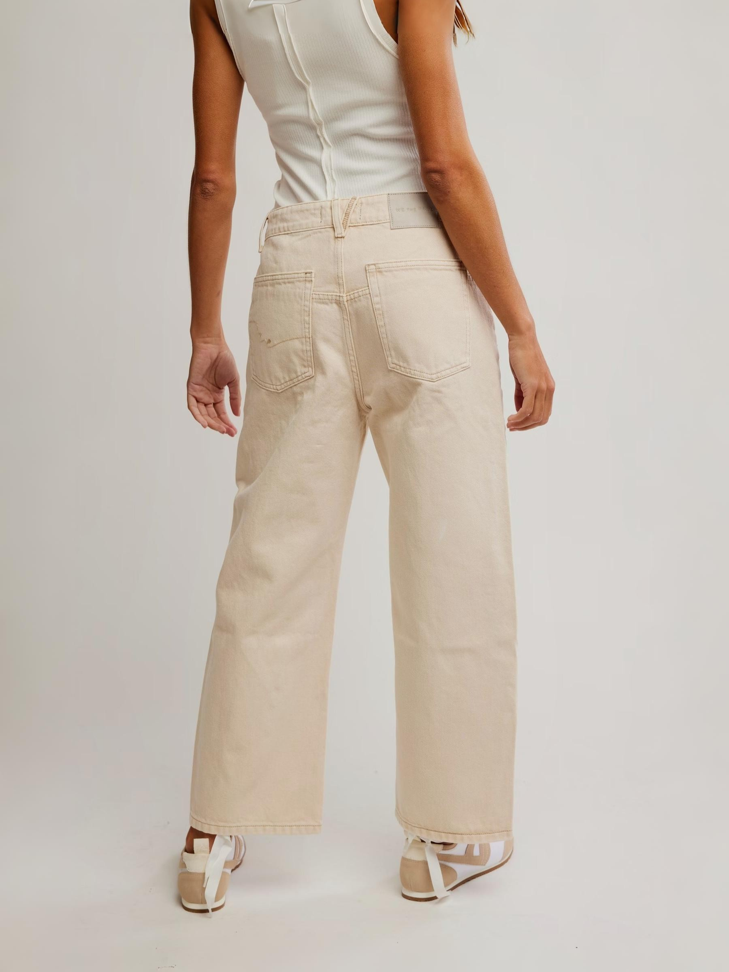 Deep Trance Dropped Boyfriend Jeans - Casual Khaki