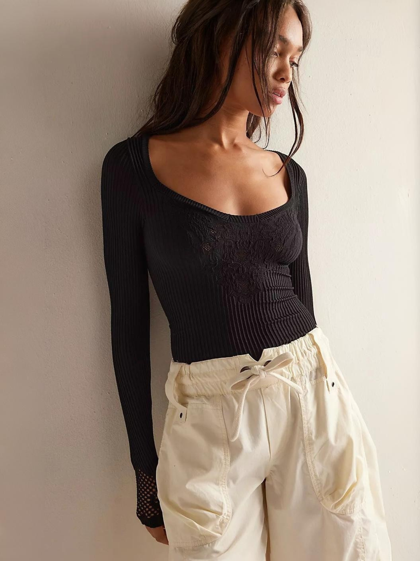 FREE PEOPLE - Dynamic Duo Longsleeve Top - 