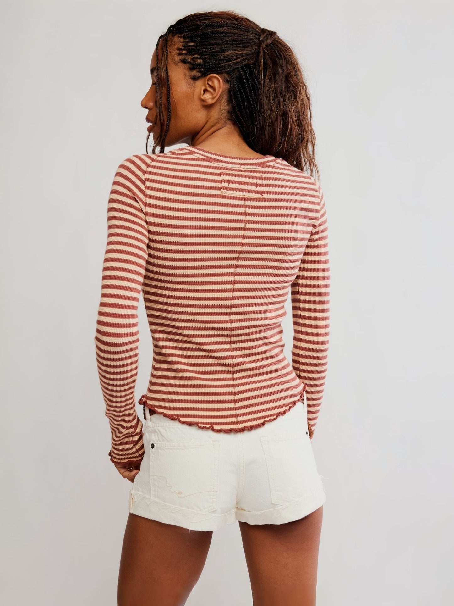 FREE PEOPLE - Easy Does It Striped Longsleeve Top - 