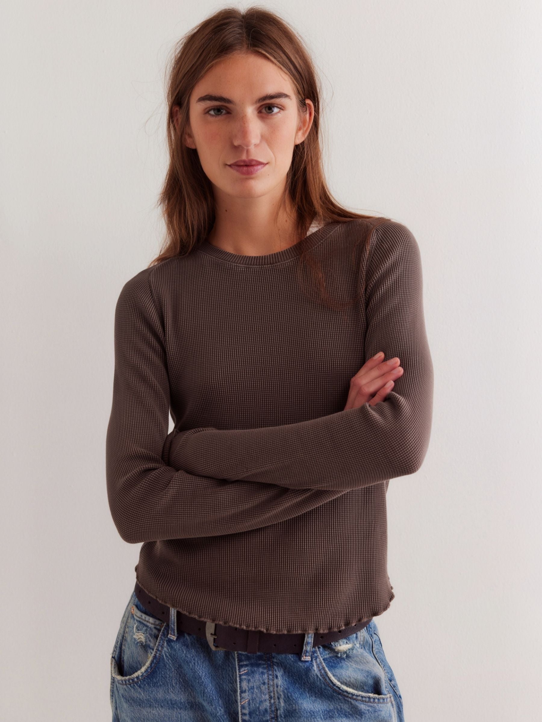 FREE PEOPLE - Easy Does It Longsleeve Top - 