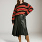 FREE PEOPLE - Frankie Cable Striped Pullover Sweater - 
