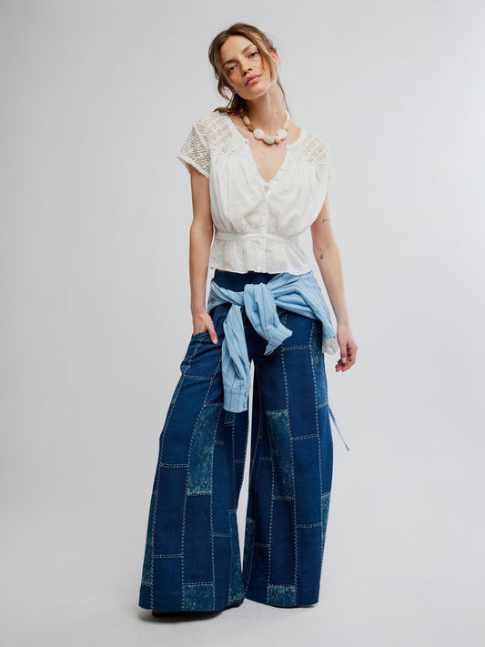 FREE PEOPLE - Gemma Embroidered Top - 