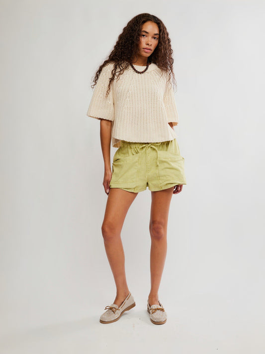 FREE PEOPLE - Good Fortune Shorts - Warm Olives
