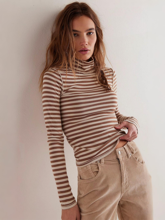 Good Good Stripe Turtleneck Longsleeve Top