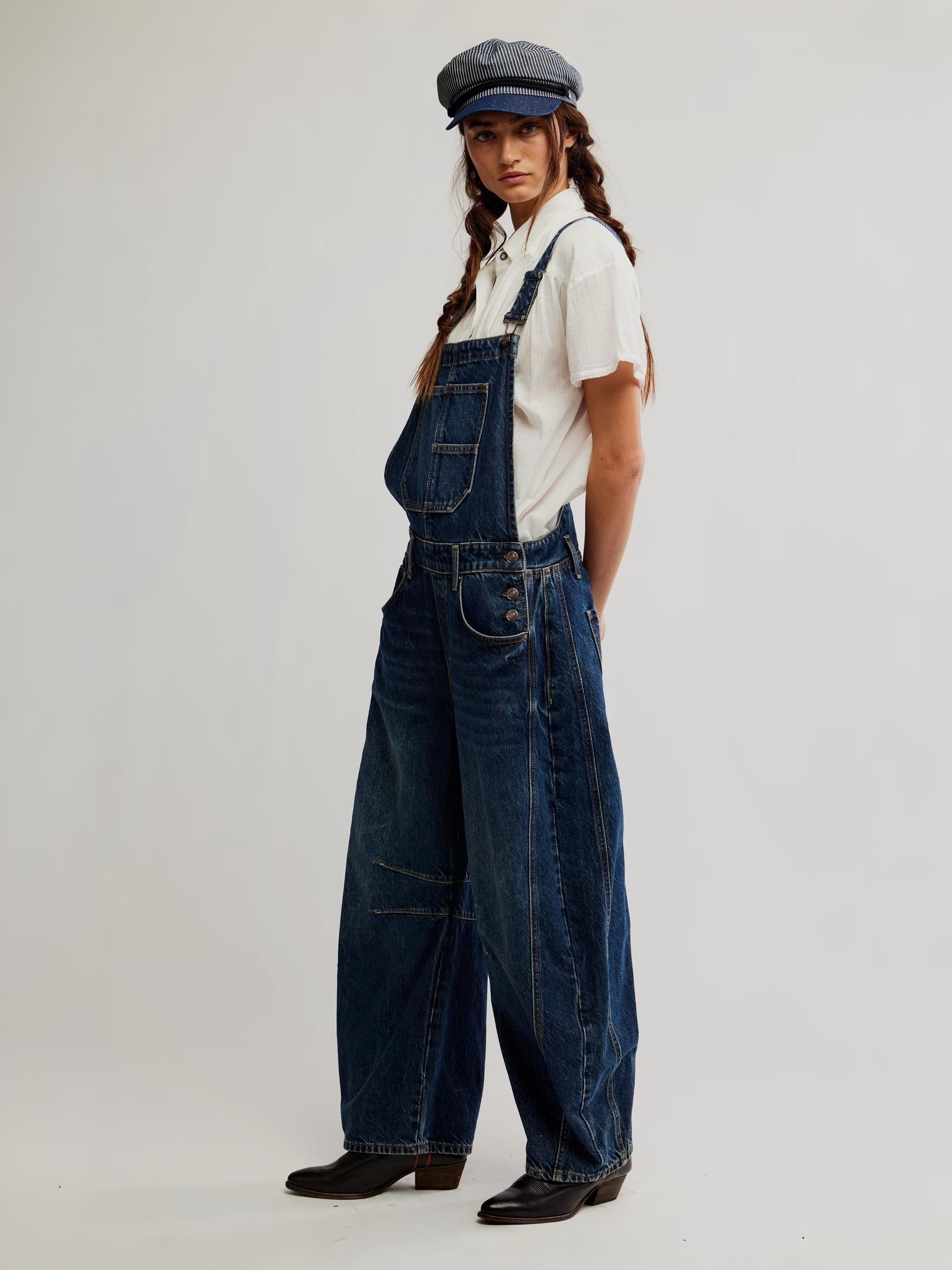 FREE PEOPLE - Good Luck Barrel Overalls - 