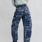 Good Luck Printed Barrel Jeans
