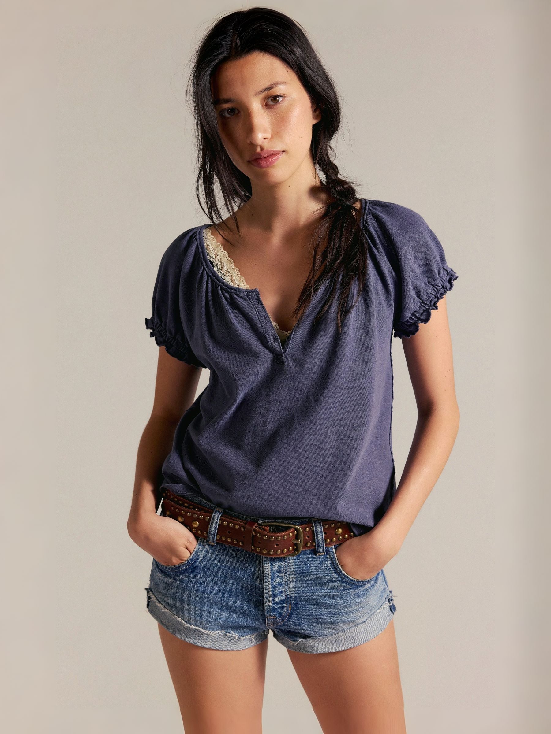 FREE PEOPLE - Issa T-Shirt - Peacoat