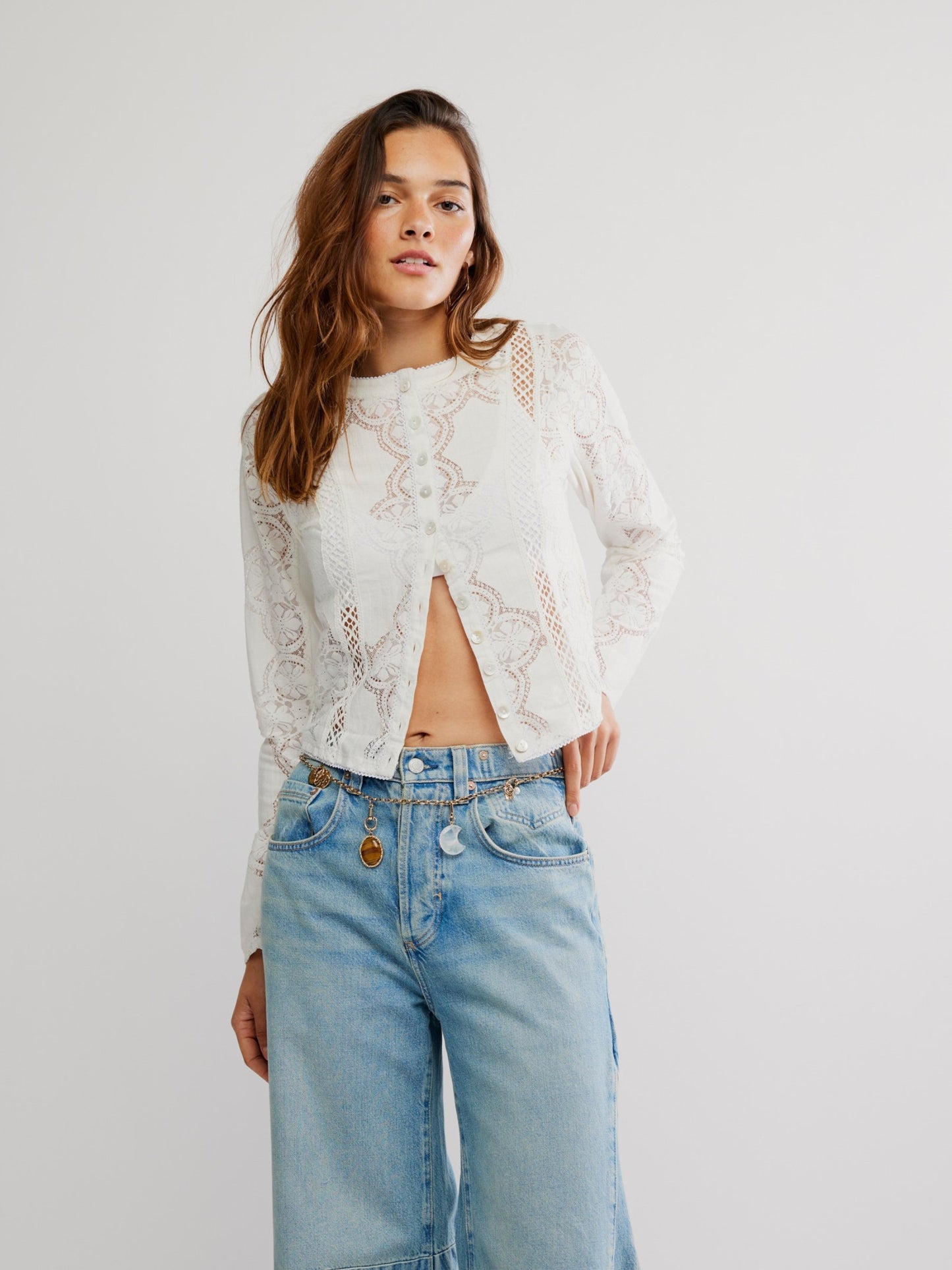FREE PEOPLE - Jae Longsleeve Knit Top - 