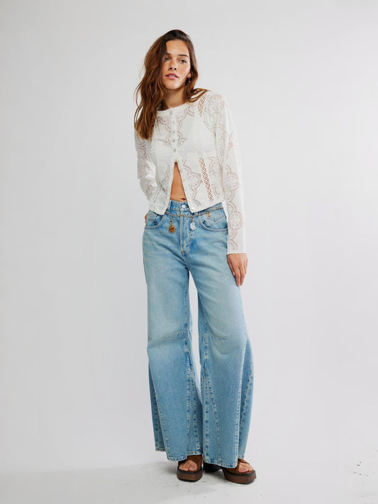 FREE PEOPLE - Jae Longsleeve Knit Top - 