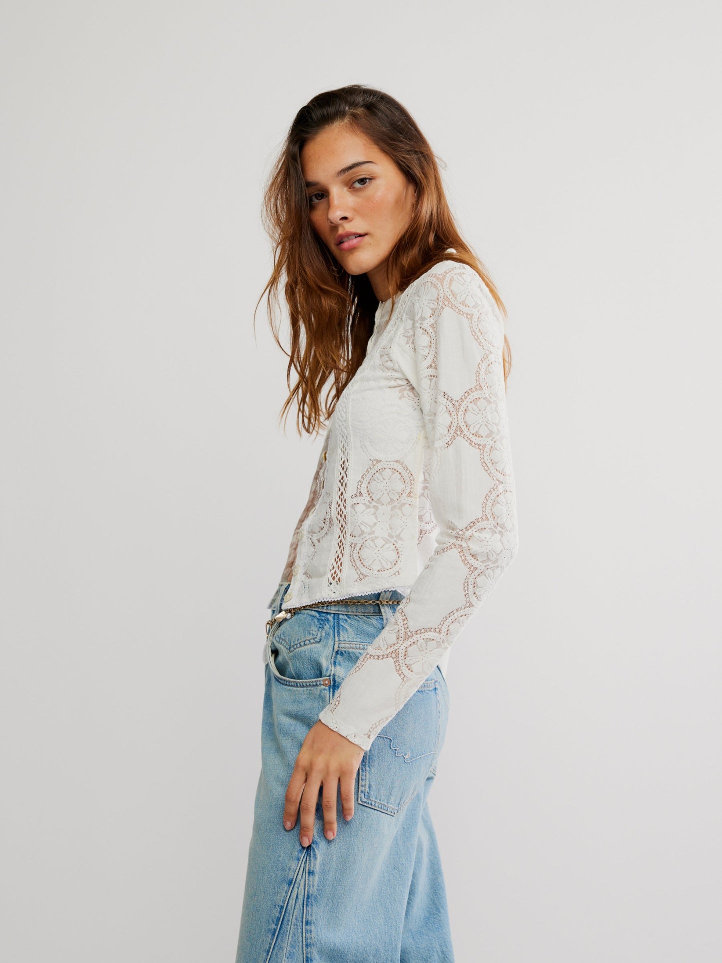 FREE PEOPLE - Jae Longsleeve Knit Top - 