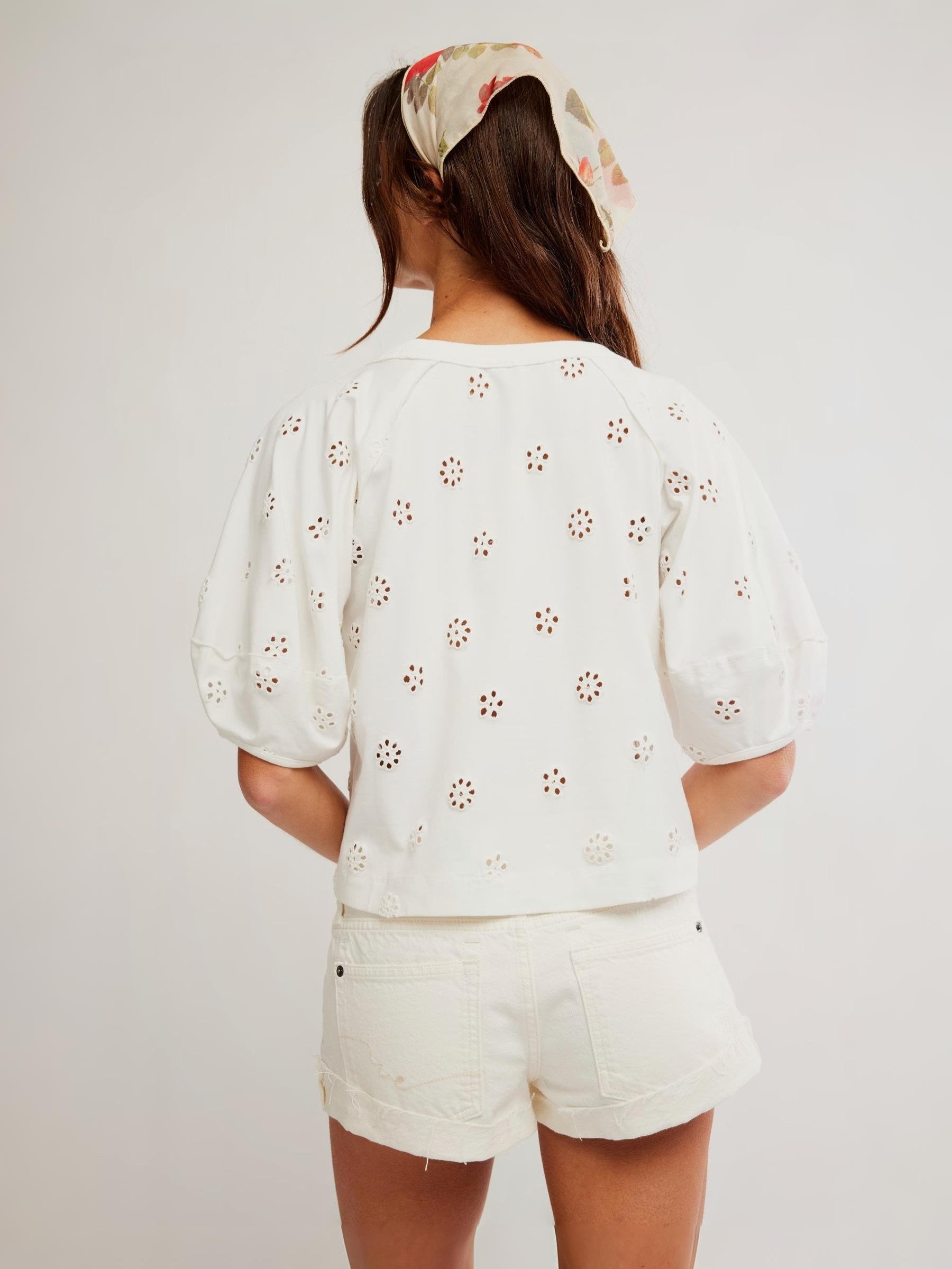 FREE PEOPLE - Jessie Eyelet Top - 