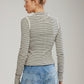 FREE PEOPLE - Lake Stripe Henley Longsleeve Top - 