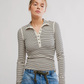 Lake Stripe Henley Longsleeve Top