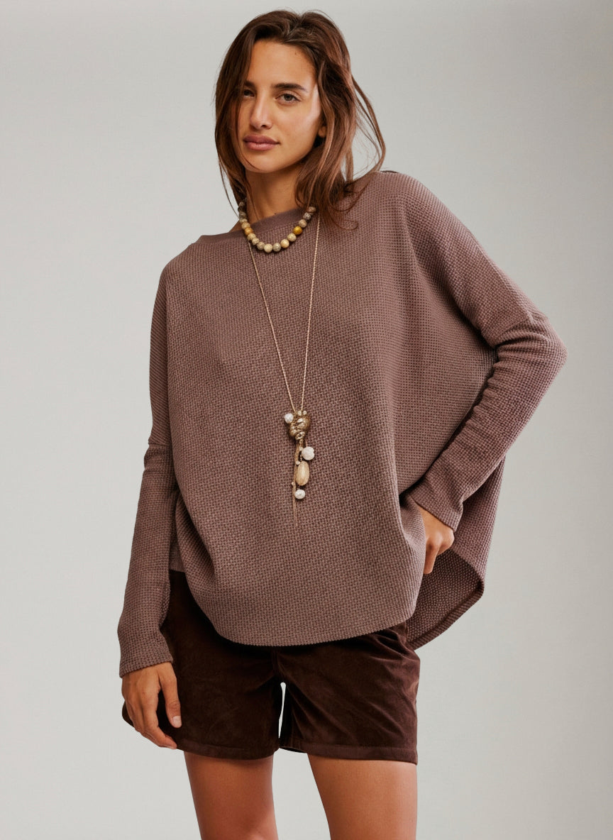 FREE PEOPLE - Latte Blues Thermal Top - 