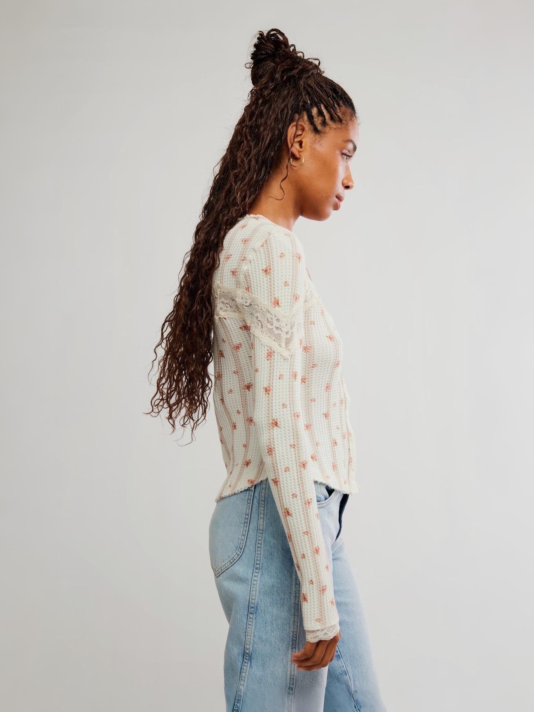 FREE PEOPLE - Let's Party Printed Cardi Top - 